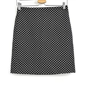 Ann Taylor Textured Pencil Skirt Blue White Patterned Fitted Mini Skirt